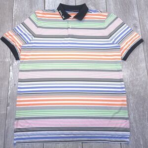 RLX Ralph Lauren Polo Shirt Mens XL Multicolor Striped Golf Performance Top